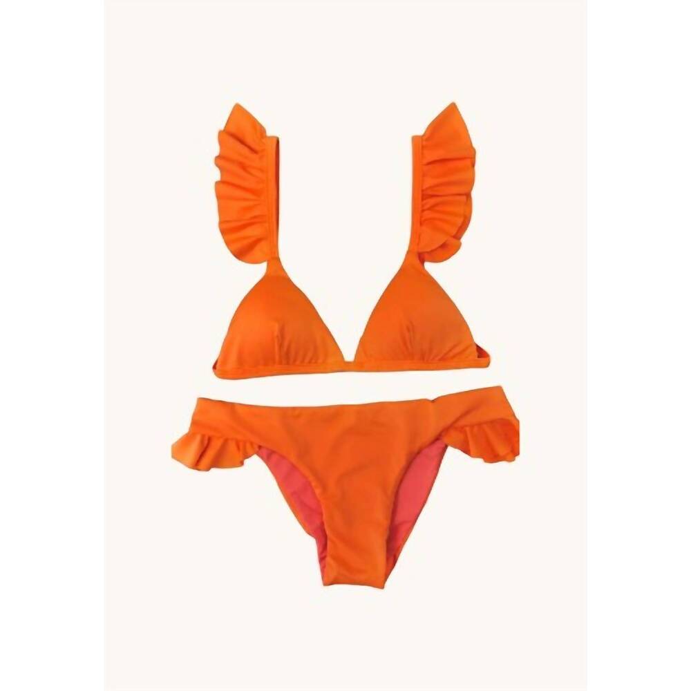 NEW SABZ SWIMWEAR women's selva bikini set in orange